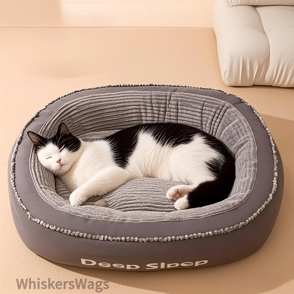 Pet Bed Donut Round Dog Cat Cushion Soft Washable Comfort