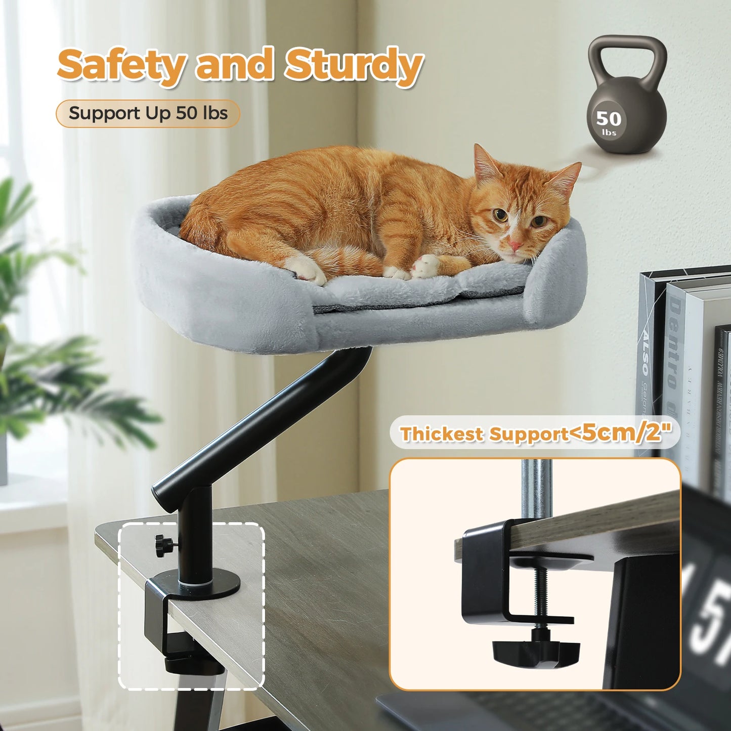PAWZ Road Cat Desk Bed 360 Degree Rotatable Stand With Soft Hammock