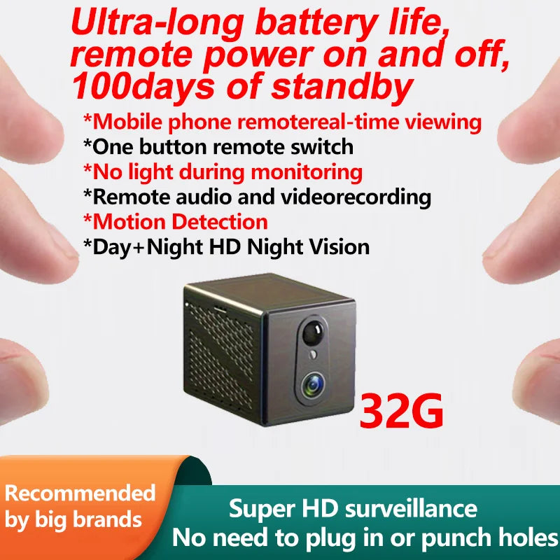 D Brand Ultra-High-Definition Small Camera Wireless Monitor for Home Use, Wifi Remote Mobile Phone 360-Degree Panoramic Mini Camera for Indoor Home Use, No Need for Power Plug, Cat Eye, Non-Miniature, Non-Invisible, Non-Conce