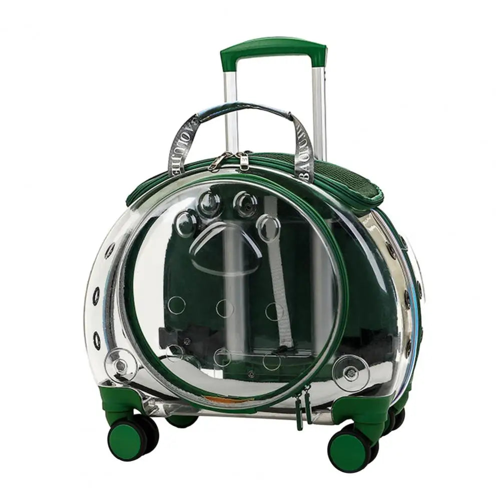 Pet Trolley Carrier For Cats And Dogs With Clear Ventilation And Silent Wheels