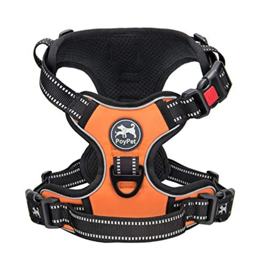 Pull Dog Harness, Choke Front Lead Dog Reflective Harness, Adjustable Soft Padded Pet Vest with Easy Control Handle for Small t