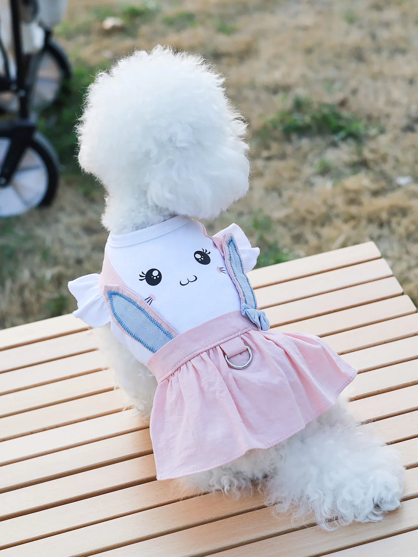 Rabbit Print Thin Pet Dress For Spring Summer Soft Breathable Outfit