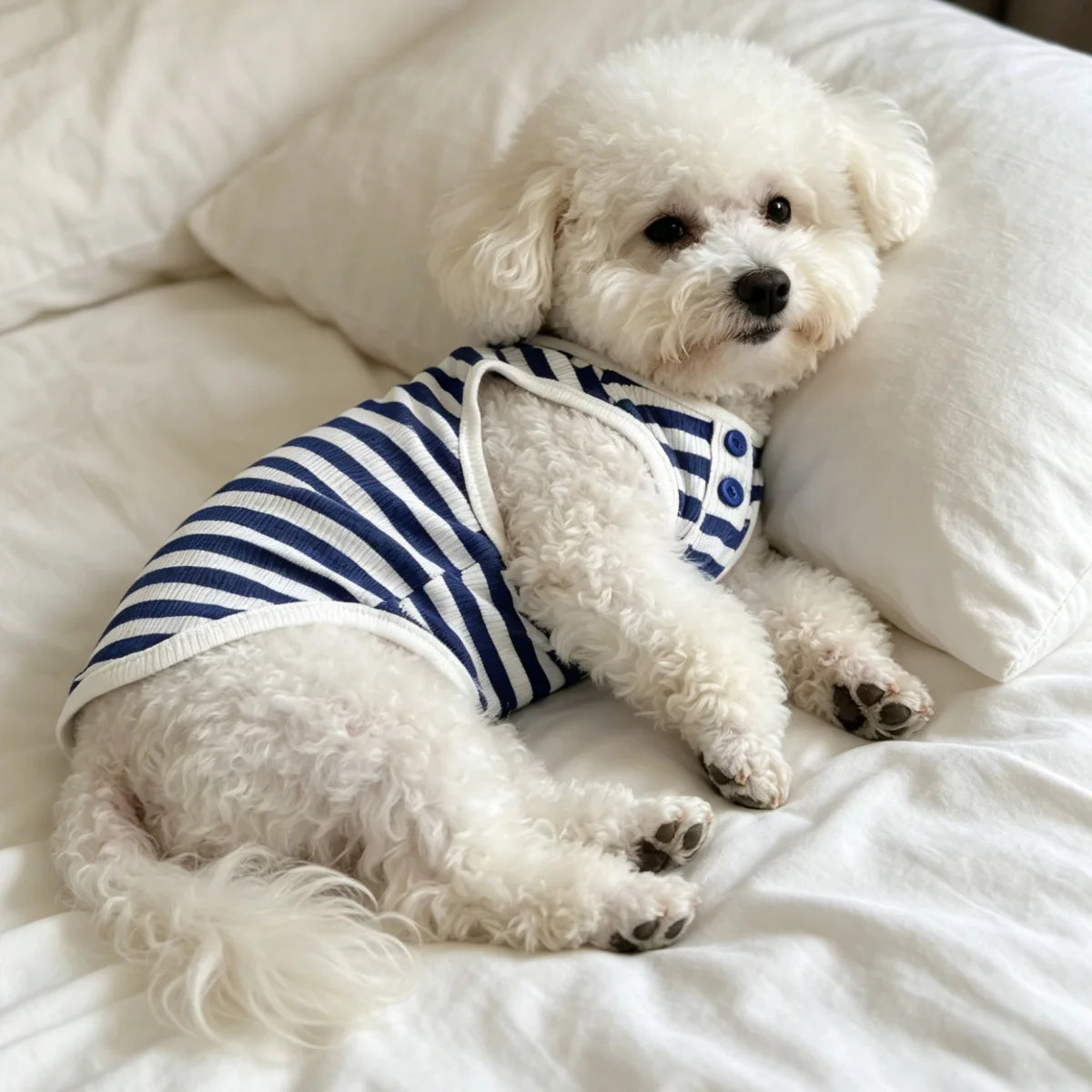 Striped Cool Pet Vest Breathable Summer Outfit For Dogs Cats
