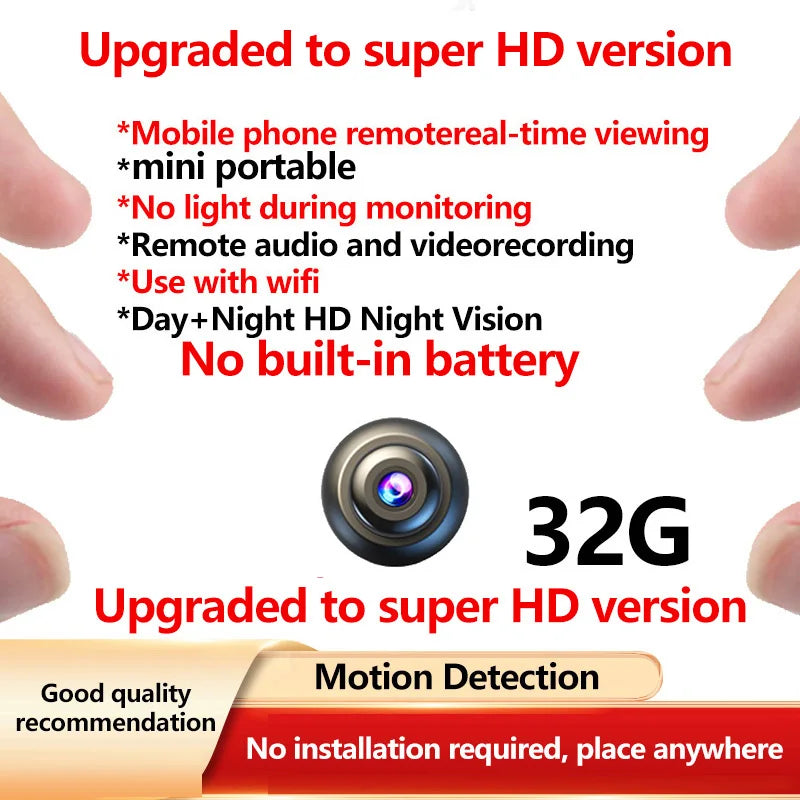 A Brand Ultra-High Definition Small Camera Wireless Monitor Home Wifi Remote Mobile Phone 360-Degree Panoramic Mini Photography Indoor Home Connected Plug-In-Free Cat Eye Non-Micro Non-Invisible Non-Hidden