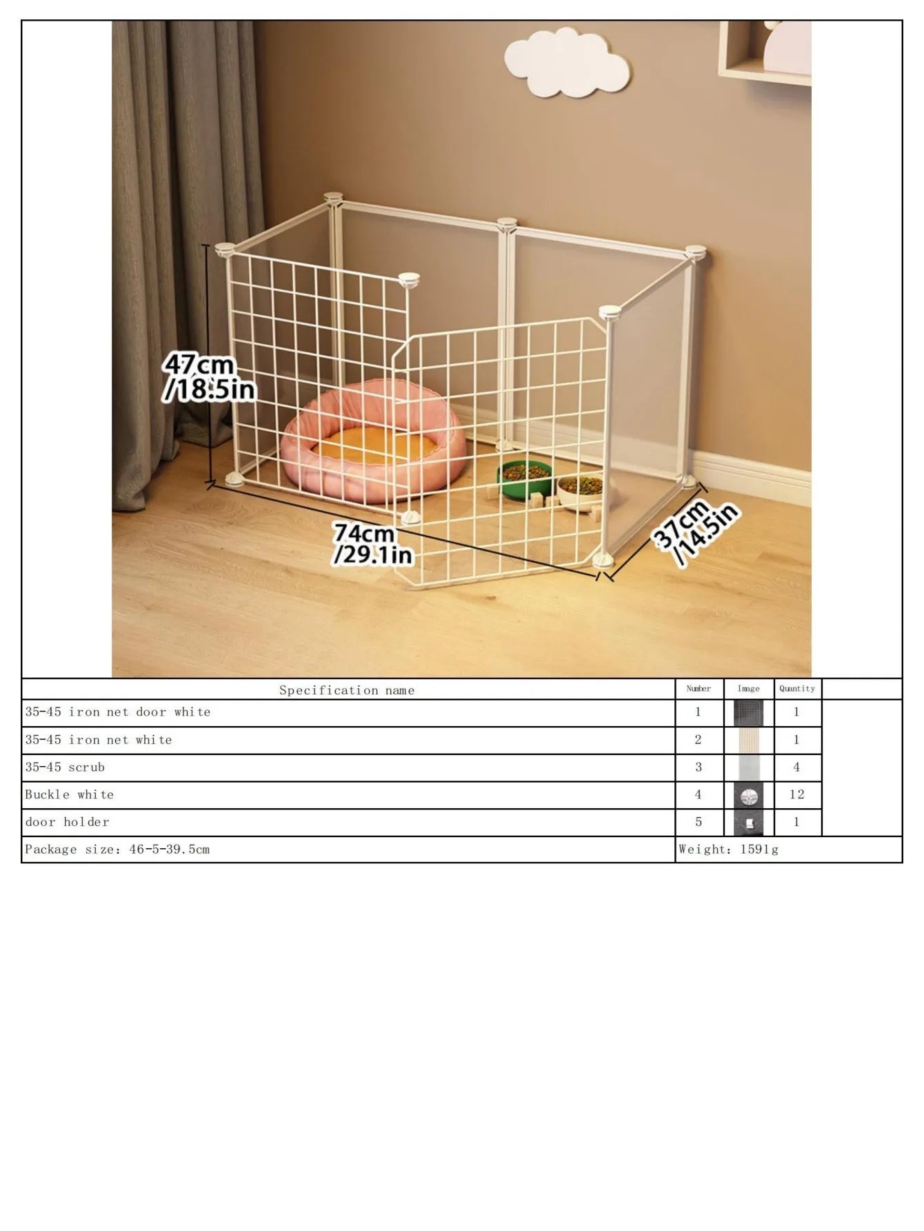 Pet Fence Double Layer Cat Cage Indoor Kitten Dog Gate