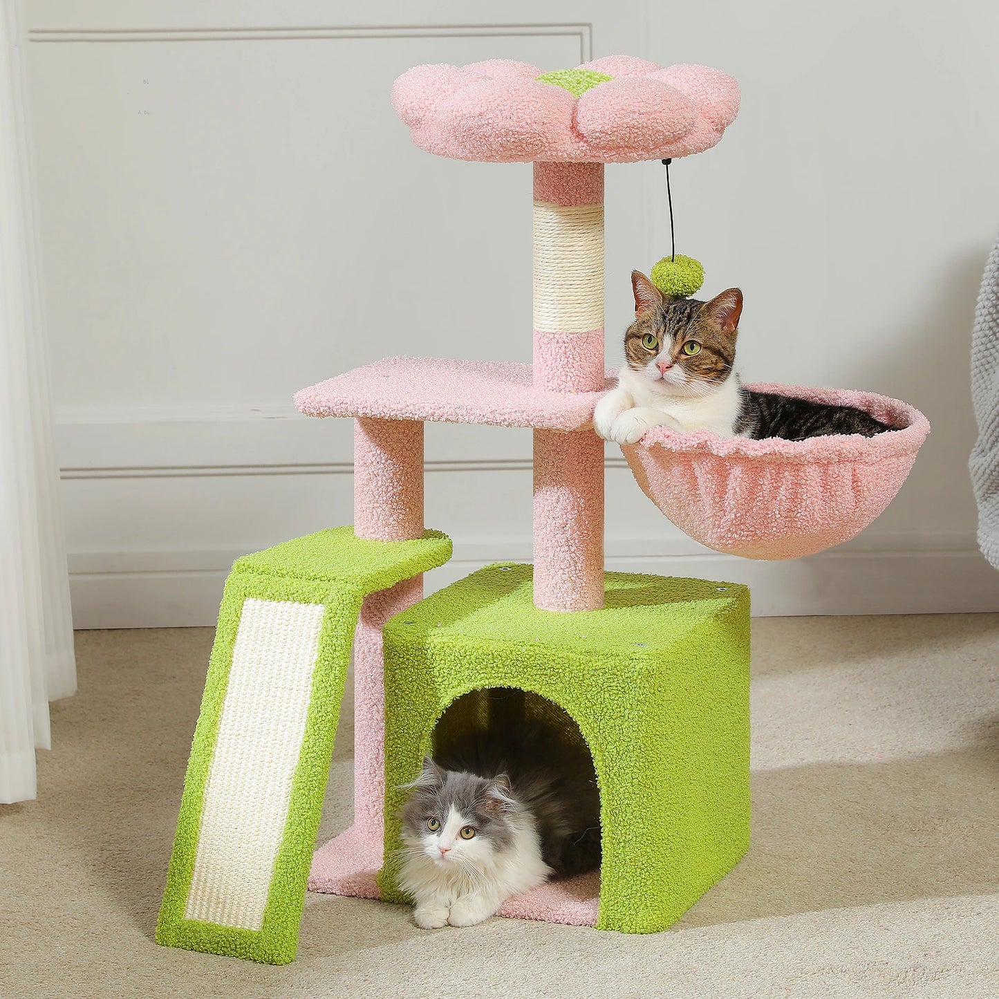 PEQULTICN Small Cat Tree With Natural Sisal Scratching Post