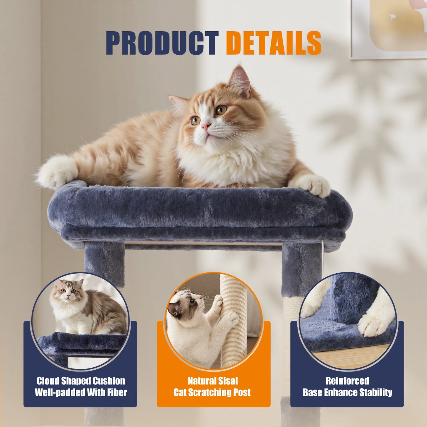 JHK Multi Level Cat Tree Climbing Tower for Indoor Cats