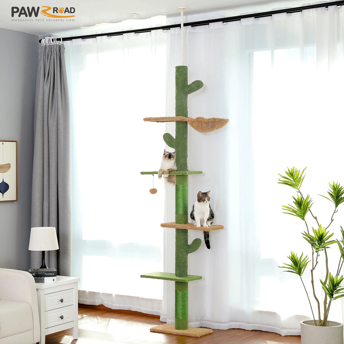 PAWZ Road Cat Tree Tower With Scratching Post Hammock
