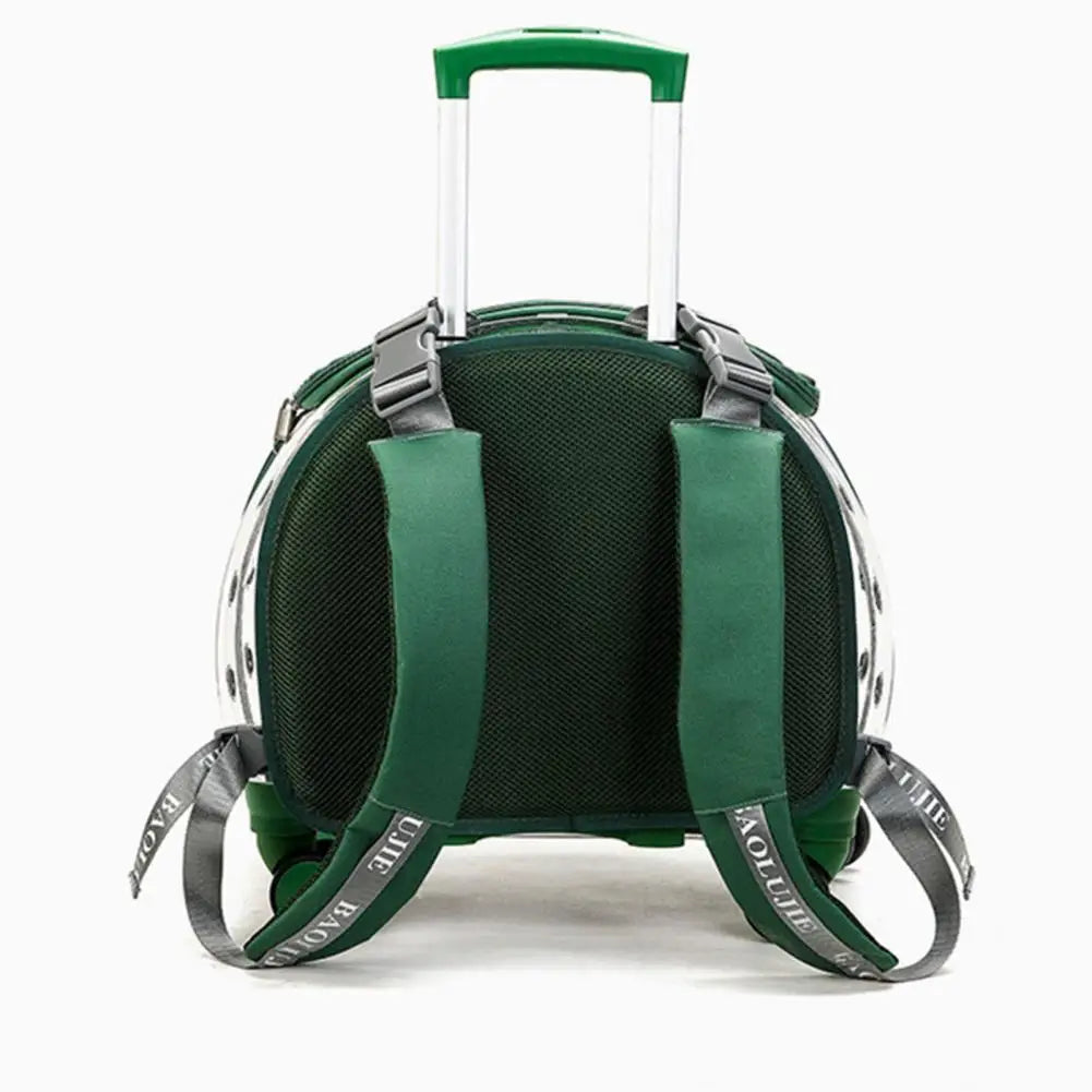 Pet Trolley Carrier For Cats And Dogs With Clear Ventilation And Silent Wheels