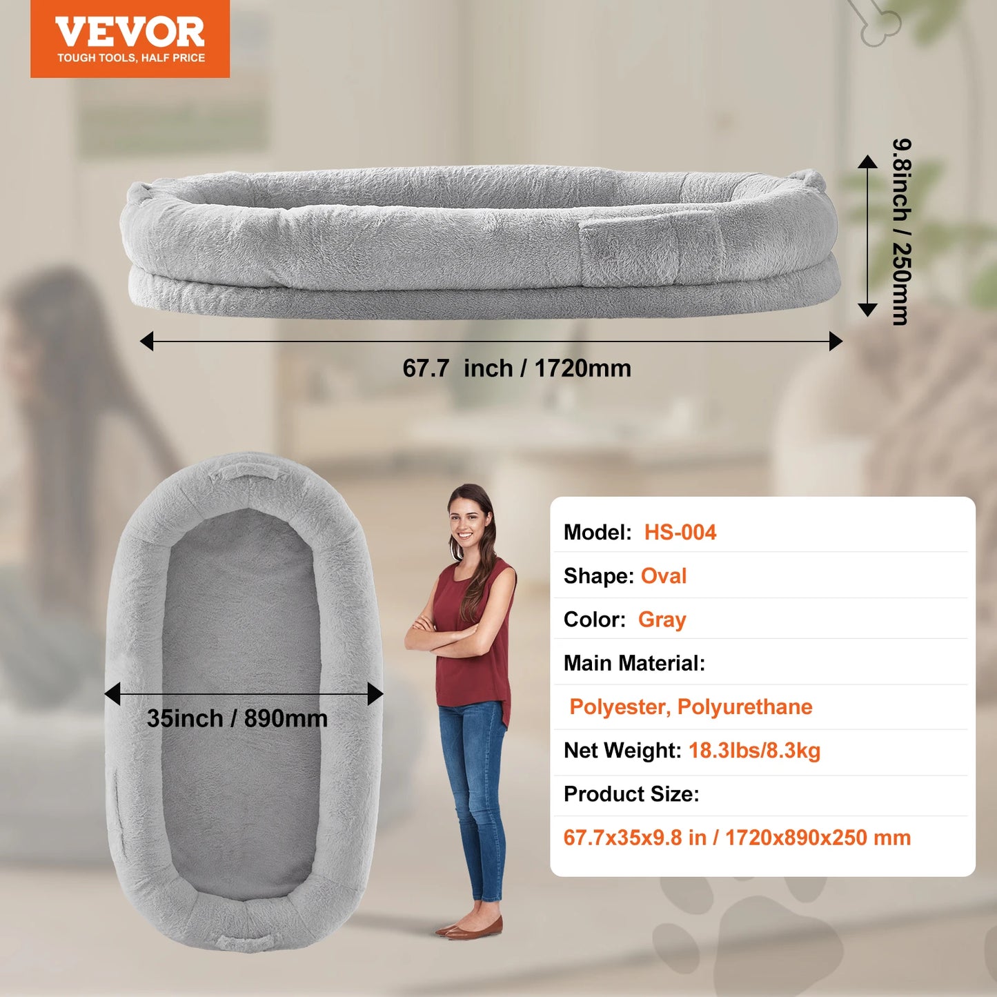 SucceBuy Human Dog Bed With Orthopedic Foam