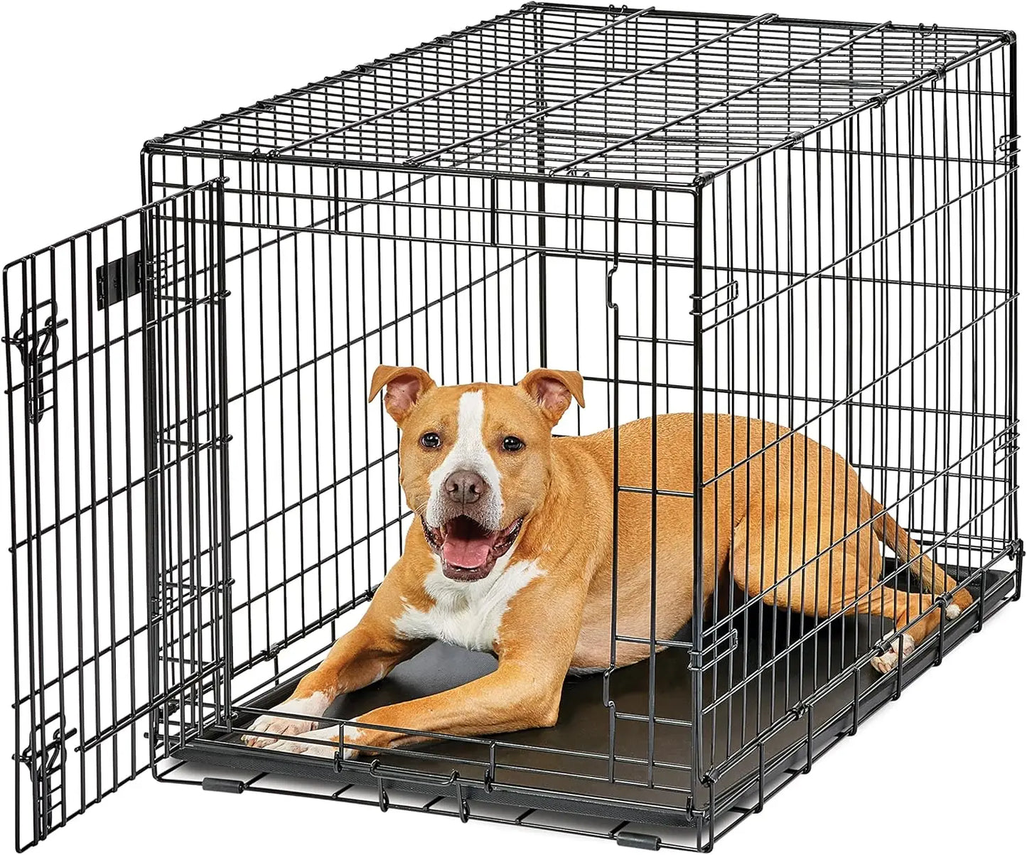 Intermediate LifeStages Folding Dog Crate Enhanced Security Leak Proof Pan