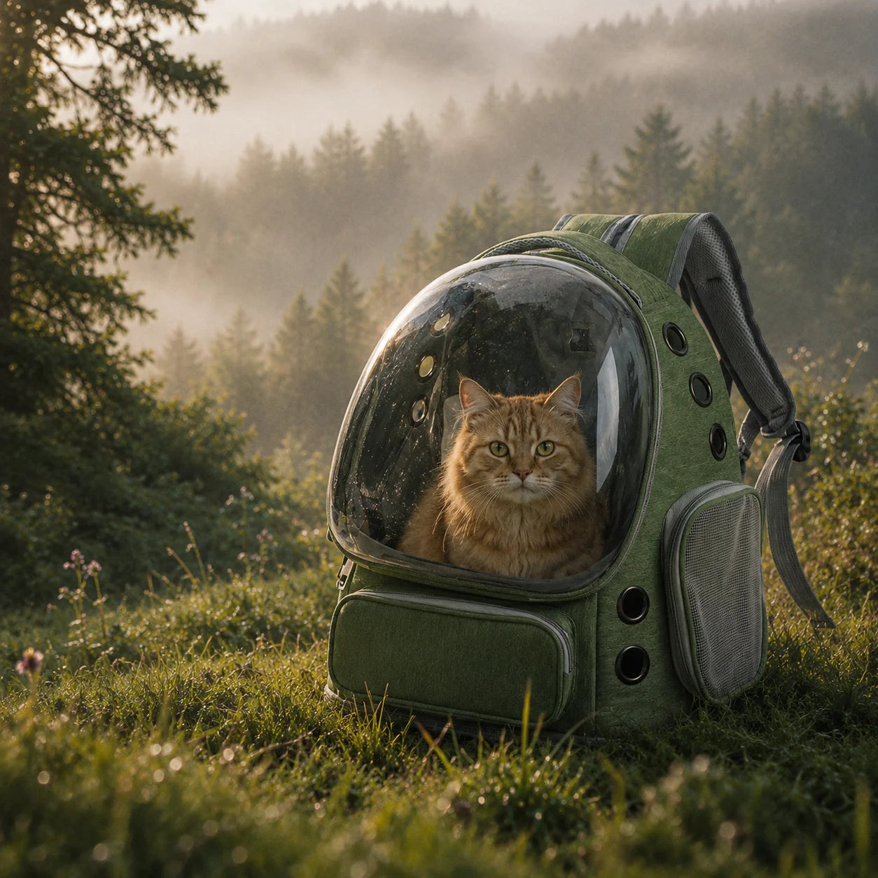 Transparent Pet Backpack Carrier for Small Cats and Dogs, Ventilated Plastic Travel Bag with Zipper Closure for Outdoor Use