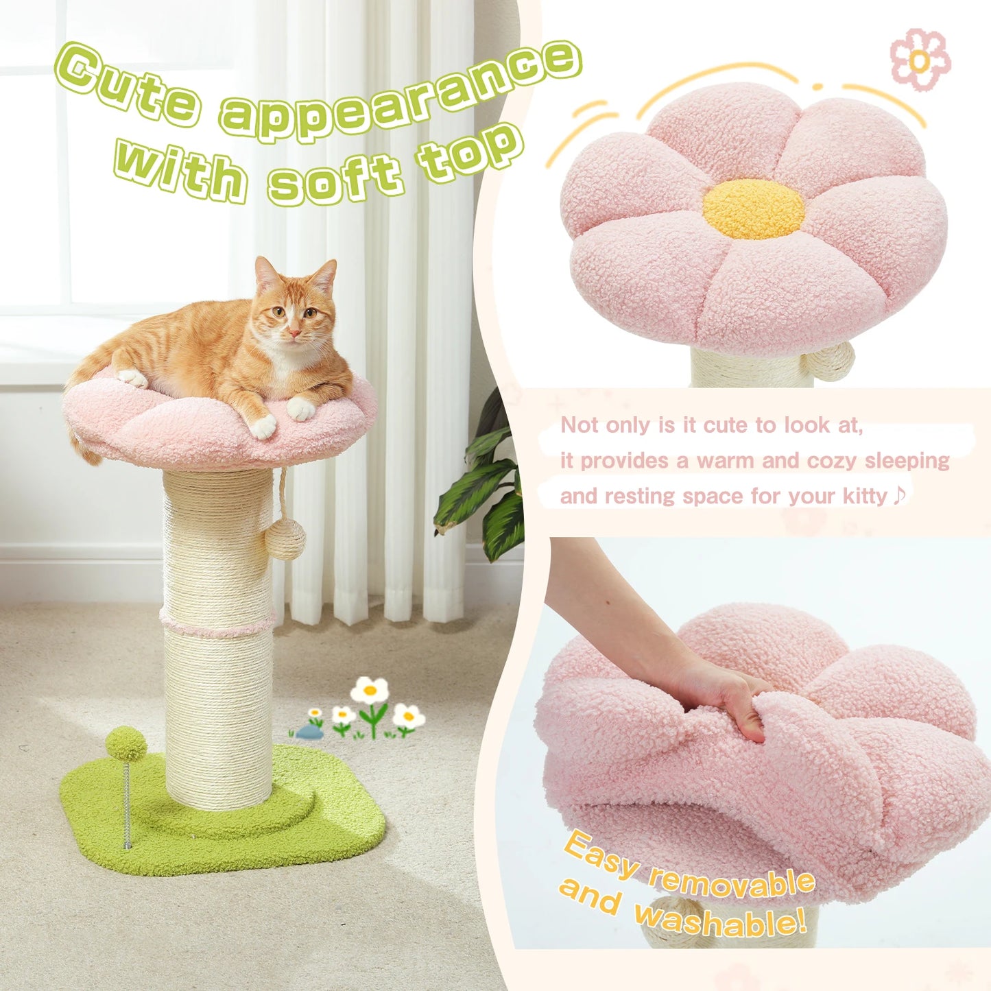 PAWZ Road Flower Cat Tree Scratching Post Indoor Use