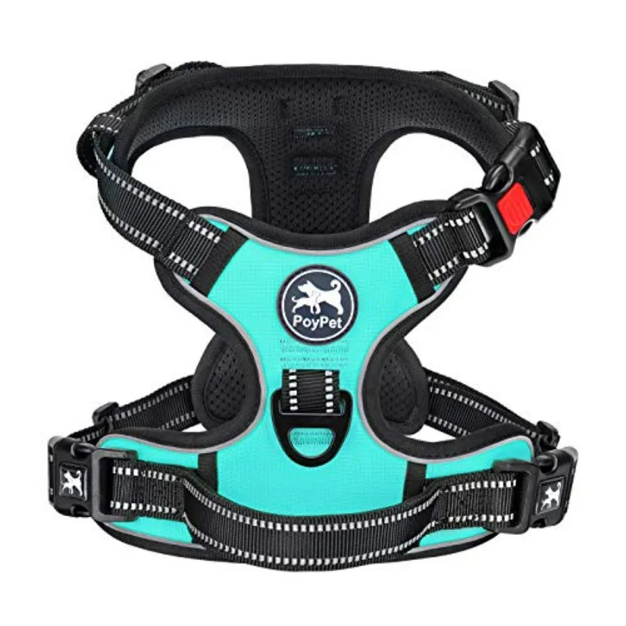 Pull Dog Harness, Choke Front Lead Dog Reflective Harness, Adjustable Soft Padded Pet Vest with Easy Control Handle for Small t