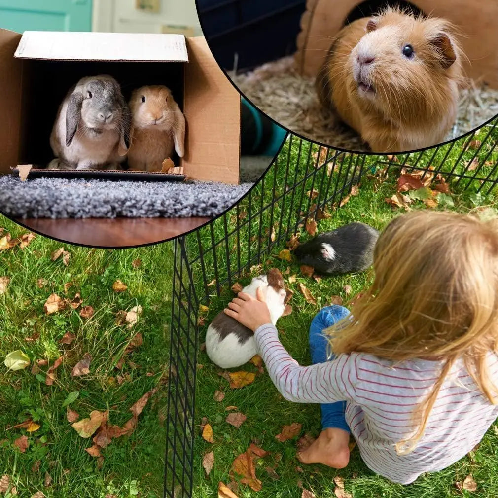 Foldable Dog Playpen, 8-Panel Metal Exercise Pen With Door