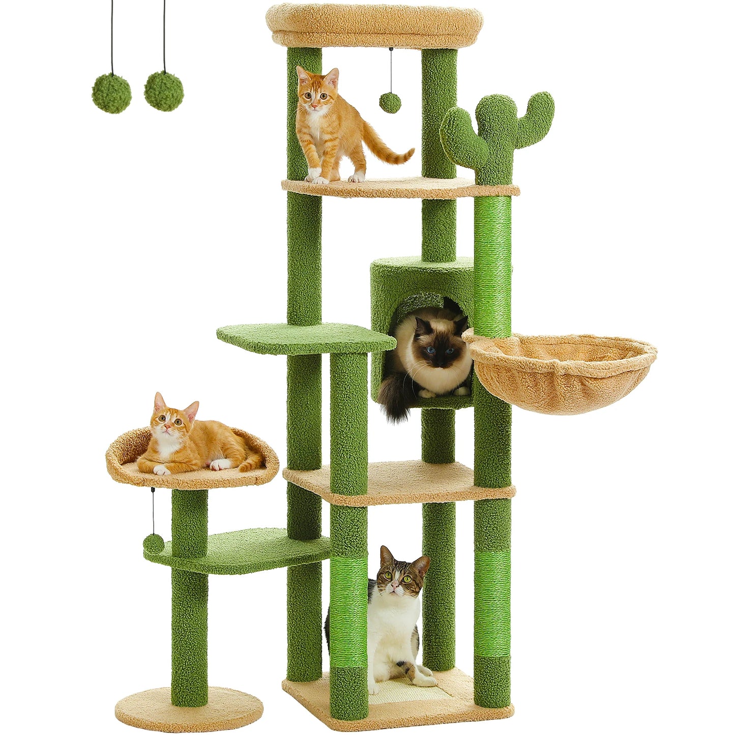 PEQULTICN Multi Level Cat Tree With Scratching Posts Five Tiers