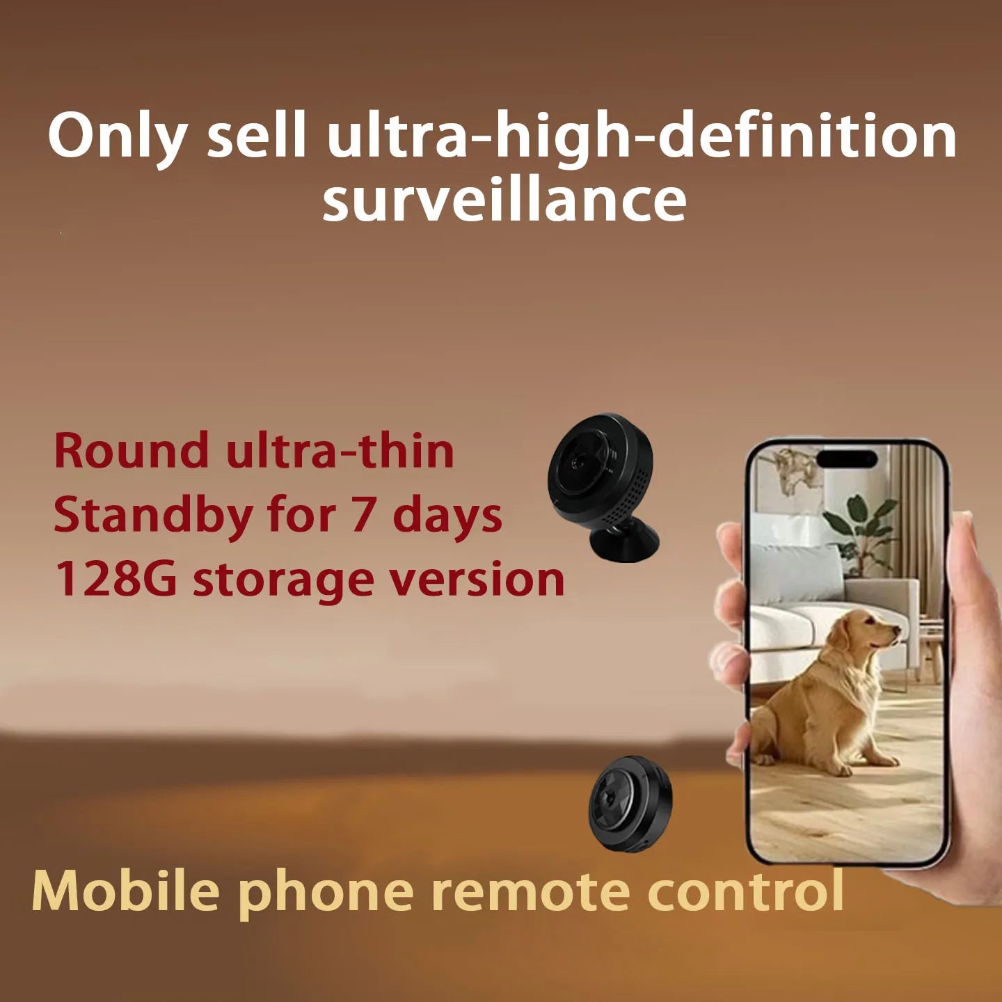 Brand Smart Compact Camera Wireless Mini Full Hd Night Vision Camera Suitable for Home Pet and Vehicle Monitoring Home Use Wifi Connected to Mobile Phone Remote Mini Portable Camera Motion Detection Alarm Non-Concealed Pinhol