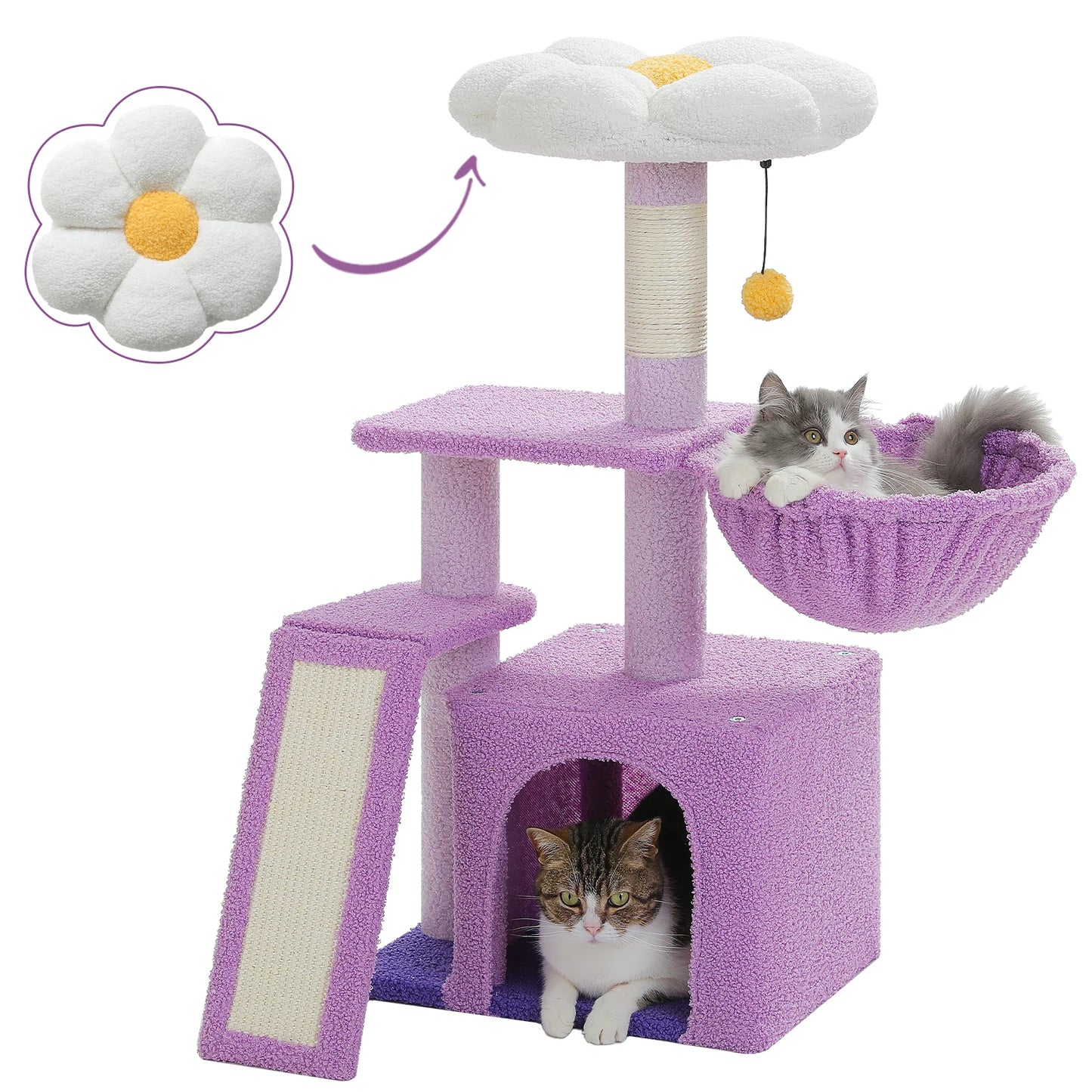 PEQULTICN Small Cat Tree With Natural Sisal Scratching Post