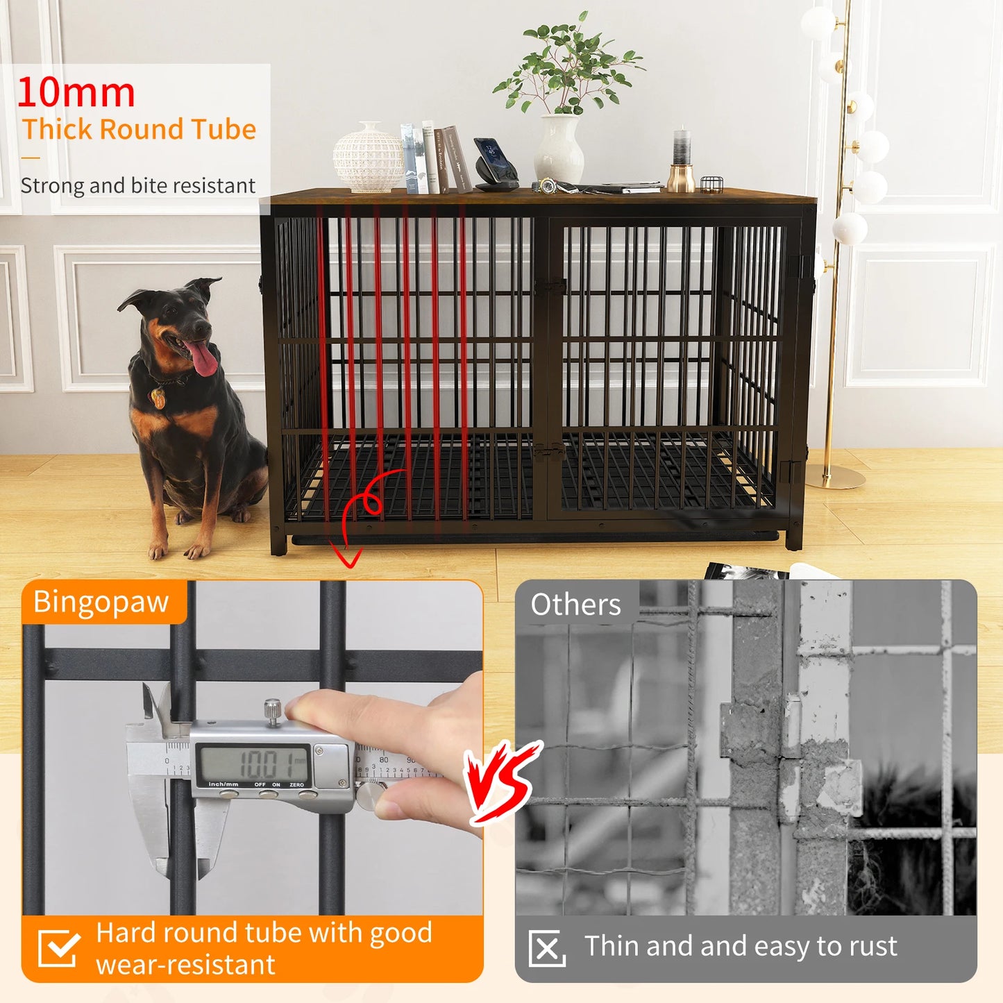 BINGOPAW Furniture Style Dog Cage End Table Kennel