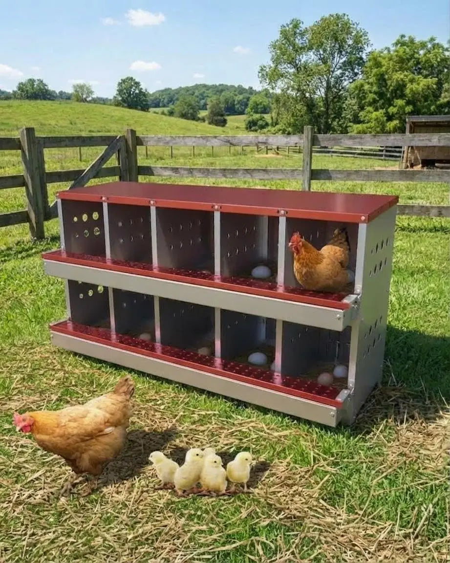 Galvanized Steel 2 Layer Chicken Nesting Boxes With Vent