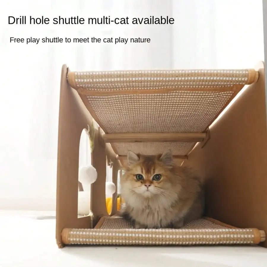 Ultra Large Luxury Cat Nest Tunnel With Double Scratching Boards