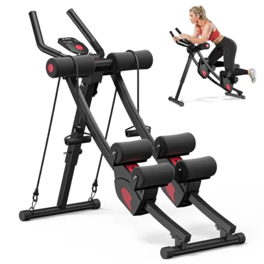 Fitness ab machine, ab workout equipment for home gym, Height Adjustable ab trainer, foldable fitness equipment.