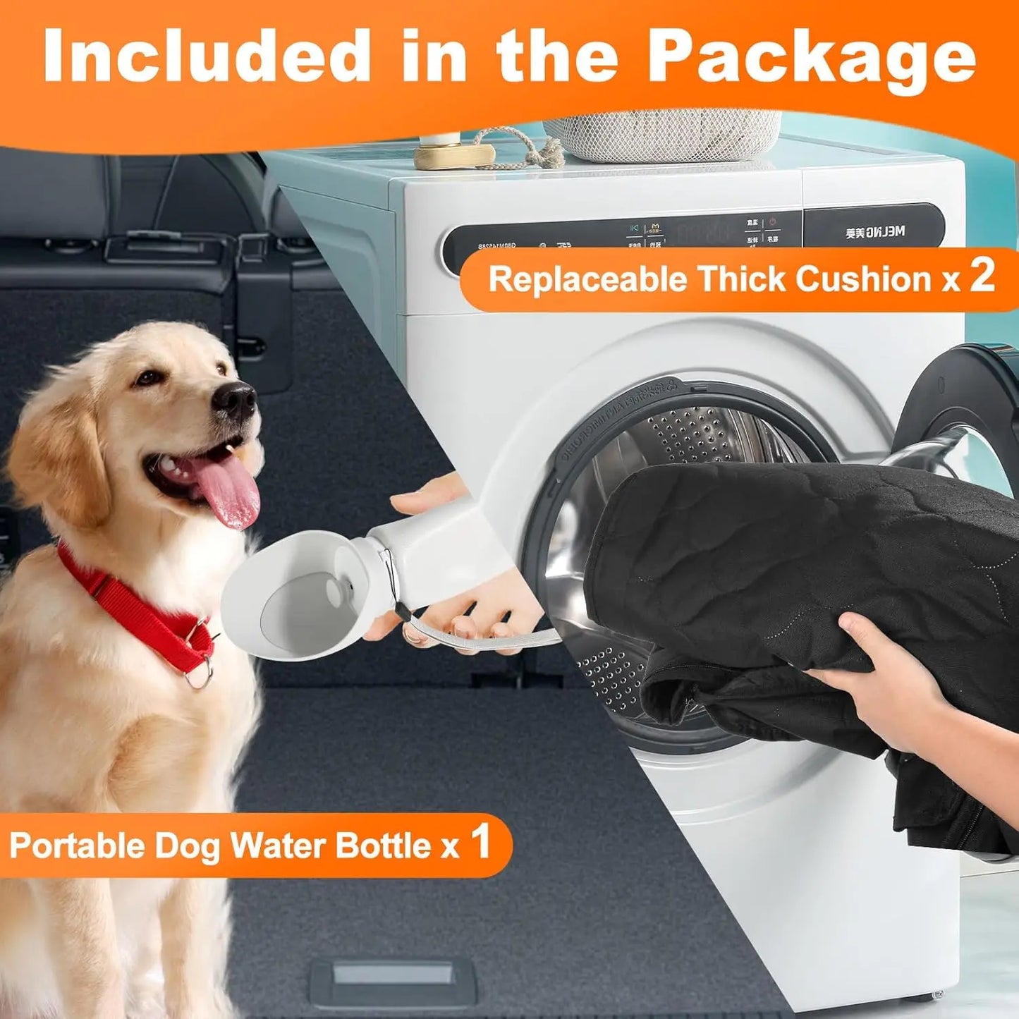Wedyvko Waterproof Dog Car Seat Hammock Back Seat Protector