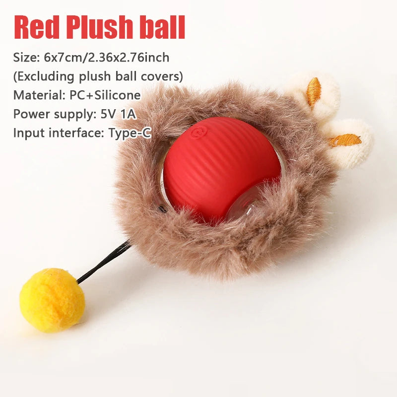 Smart Cat Toy Automatic Rolling Ball Rechargeable Interactive Fake Tail