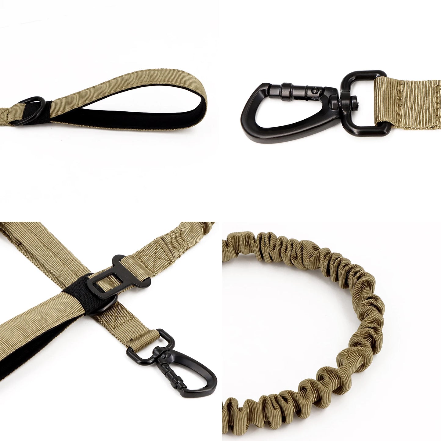 PETRAVELCN Military Dog Leash Quick Release With Two Handles
