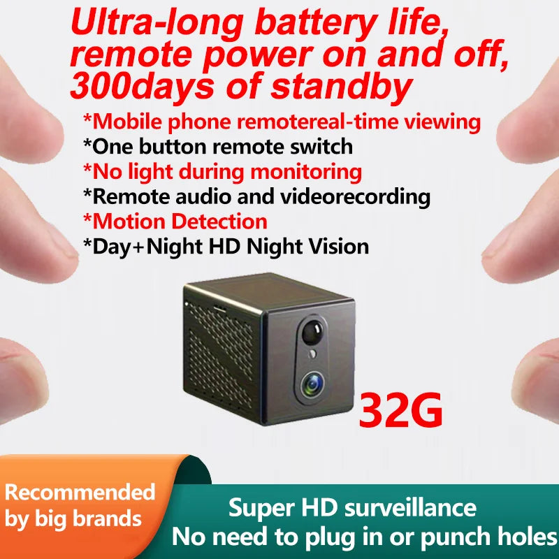 D Brand Ultra-High-Definition Small Camera Wireless Monitor for Home Use, Wifi Remote Mobile Phone 360-Degree Panoramic Mini Camera for Indoor Home Use, No Need for Power Plug, Cat Eye, Non-Miniature, Non-Invisible, Non-Conce