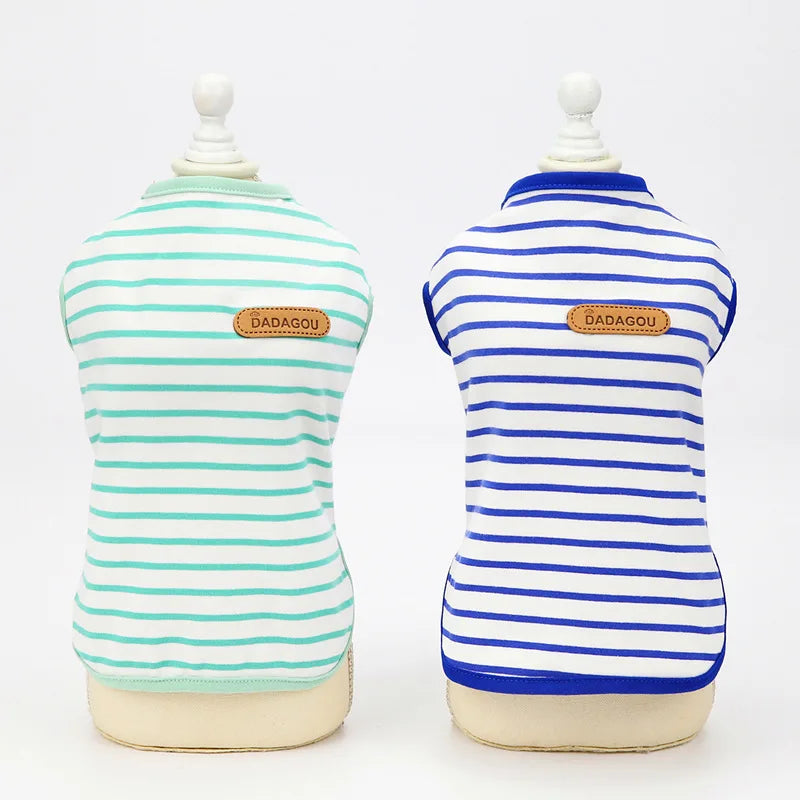 Classic Stripe Sleeveless Pet Vest Breathable Summer Outfit