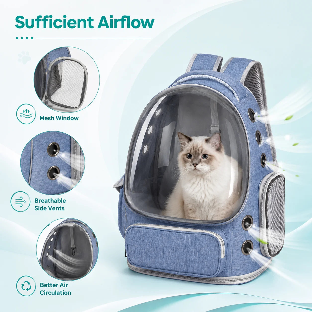 Transparent Pet Backpack Carrier for Small Cats and Dogs, Ventilated Plastic Travel Bag with Zipper Closure for Outdoor Use