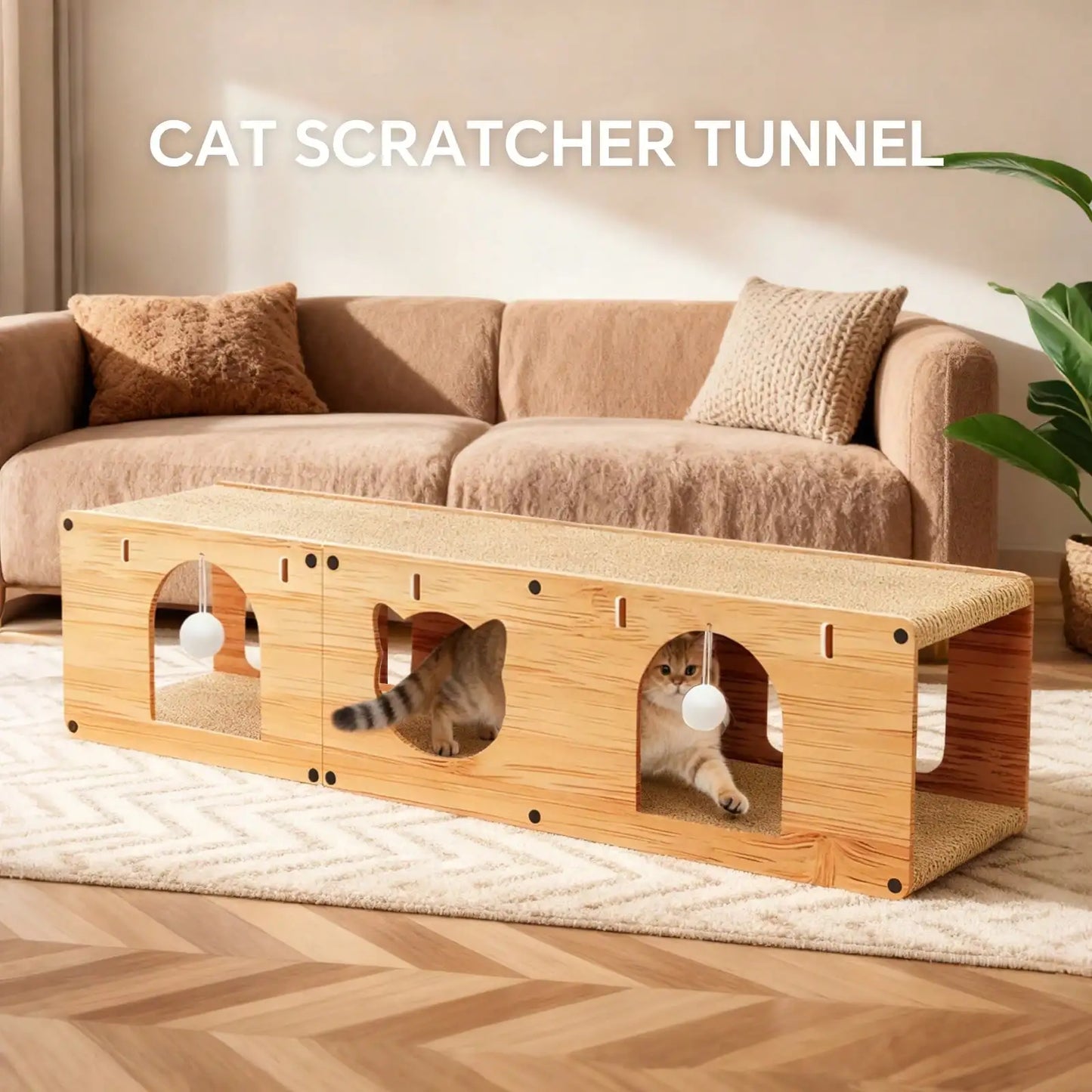 Ultra Large Luxury Cat Nest Tunnel With Double Scratching Boards