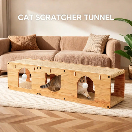 Ultra Large Luxury Cat Nest Tunnel With Double Scratching Boards