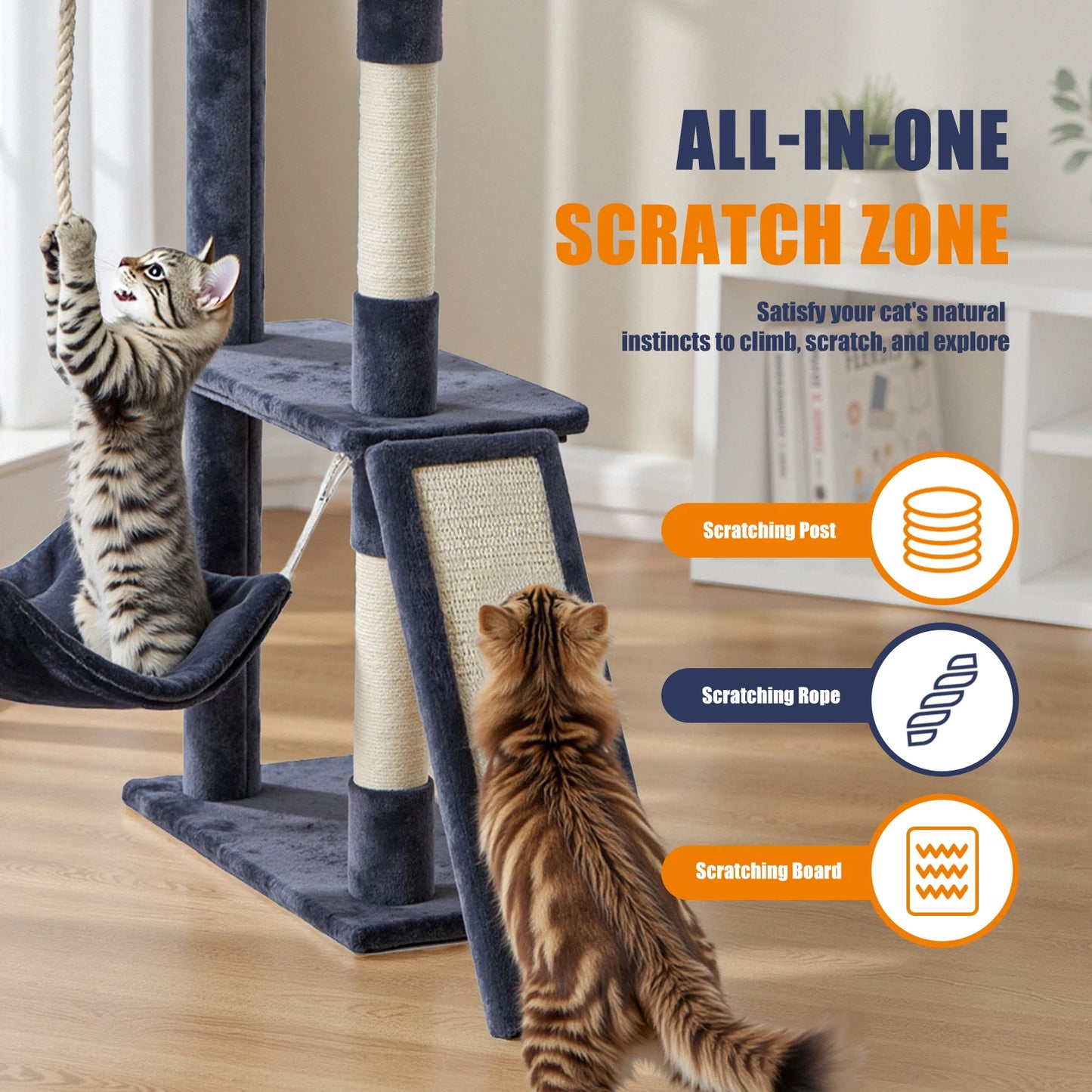 JHK Multi Level Cat Tree Climbing Tower for Indoor Cats