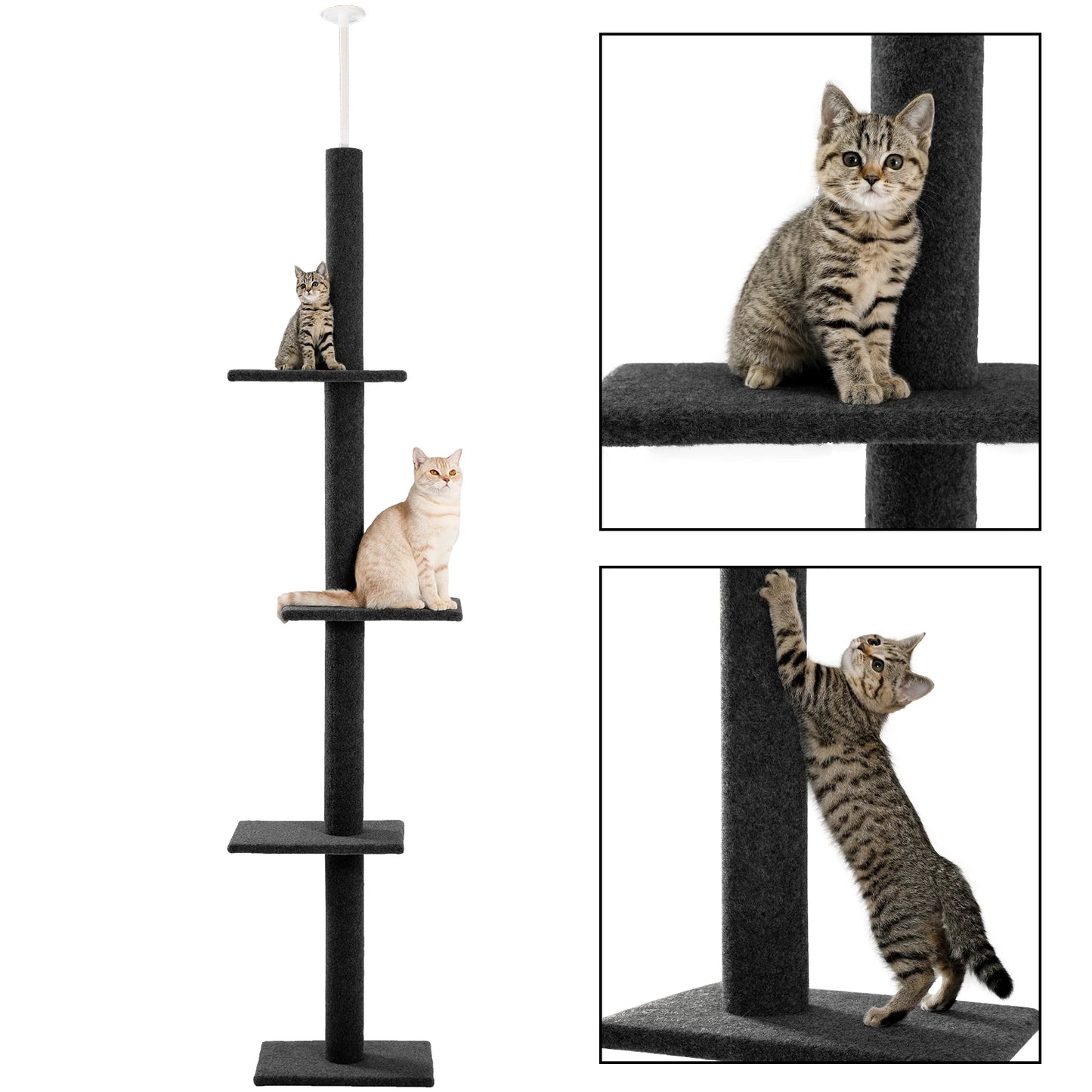 PEQULTICN Adjustable Height Cat Tree Floor to Ceiling Tower
