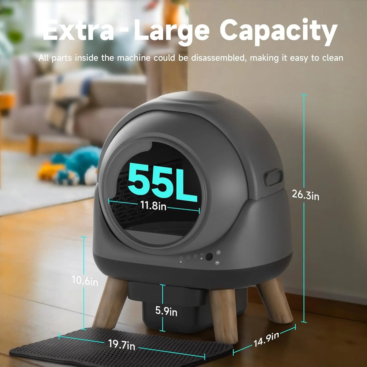 Self Cleaning Multi Cat Litter Box With App Health Monitoring