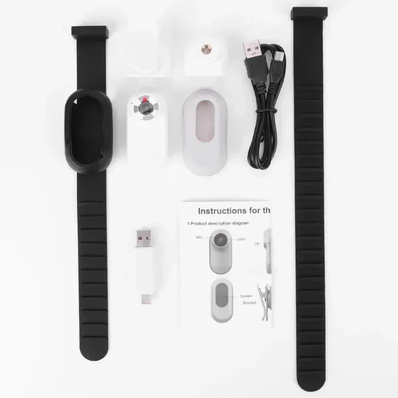 LISMCN Portable Pet Camera 1080p HD Detachable Collar Cam