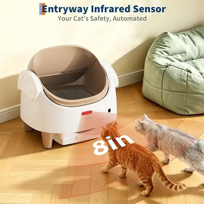 Automatic Cat Litter Box Top-Open Self Cleaning Cat Litter Box with 15-Layer Safety Protection, Smart App Control, Large Capacity Friendly Electric Litter Box