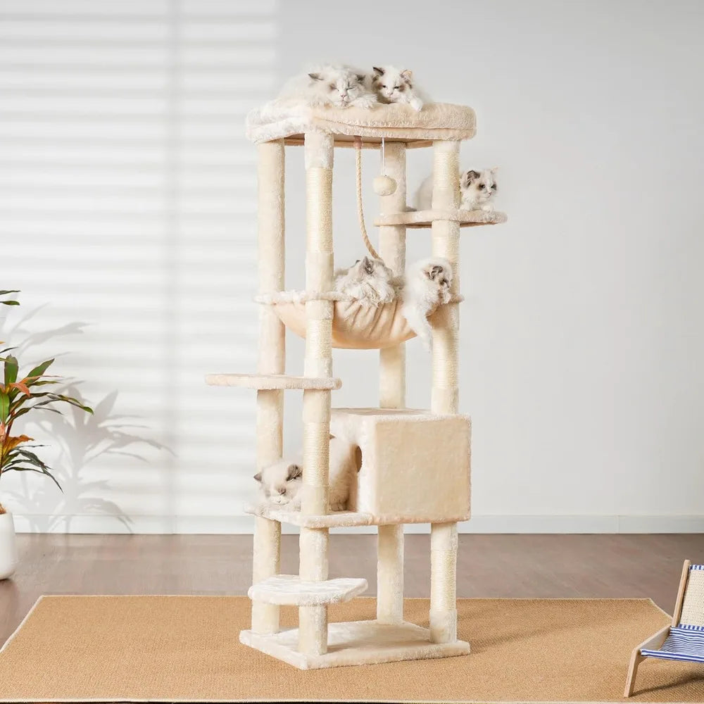 Heybly Cat Tree Heavy Duty Multi-Level Cat Condo Pet Safe