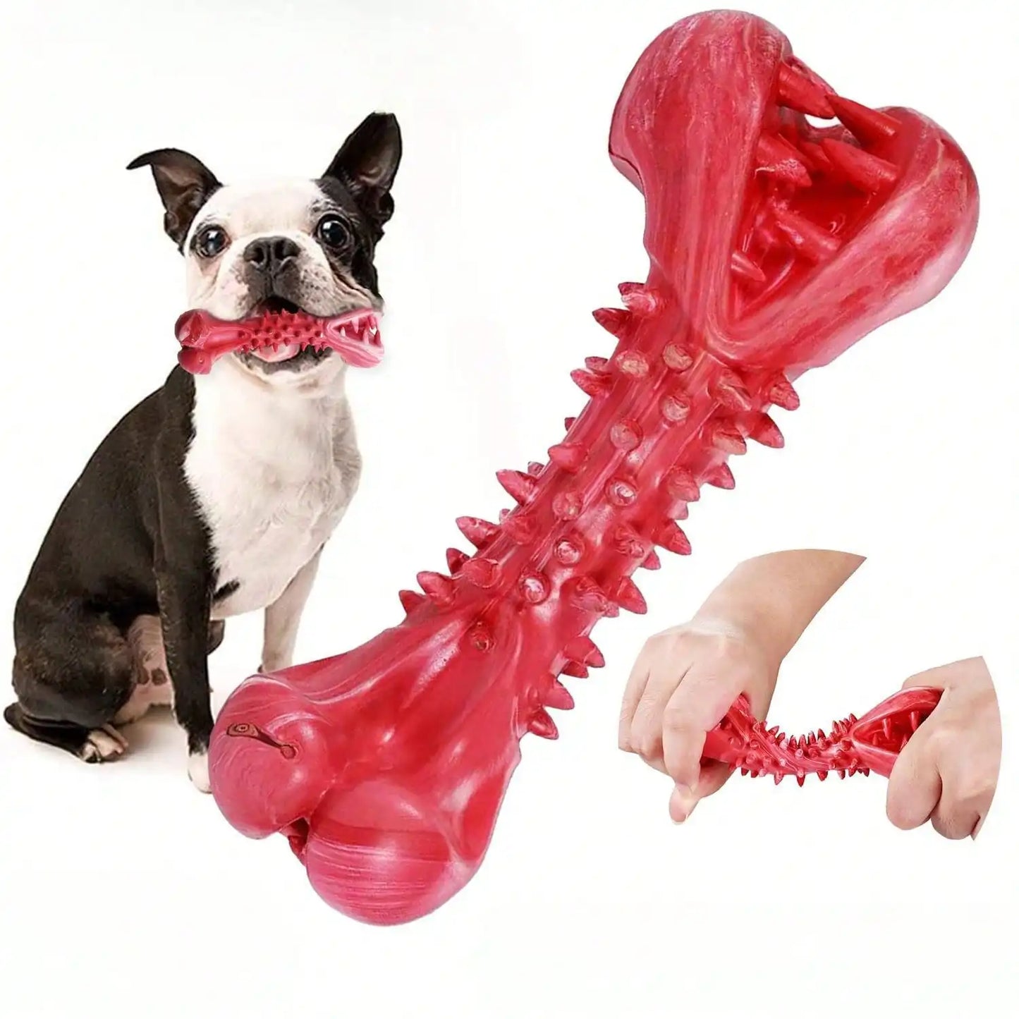 Indestructible Dog Teeth Cleaning Bone Toy For Safe Chewing Entertainment
