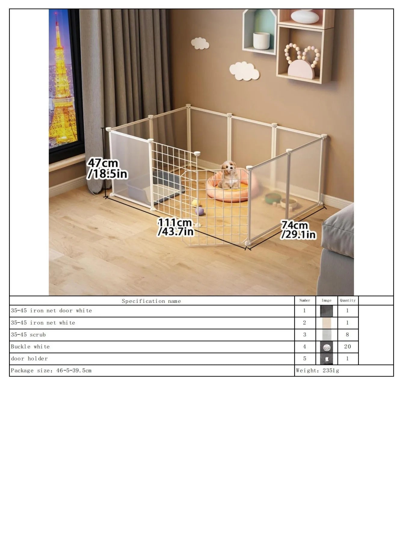 Pet Fence Double Layer Cat Cage Indoor Kitten Dog Gate