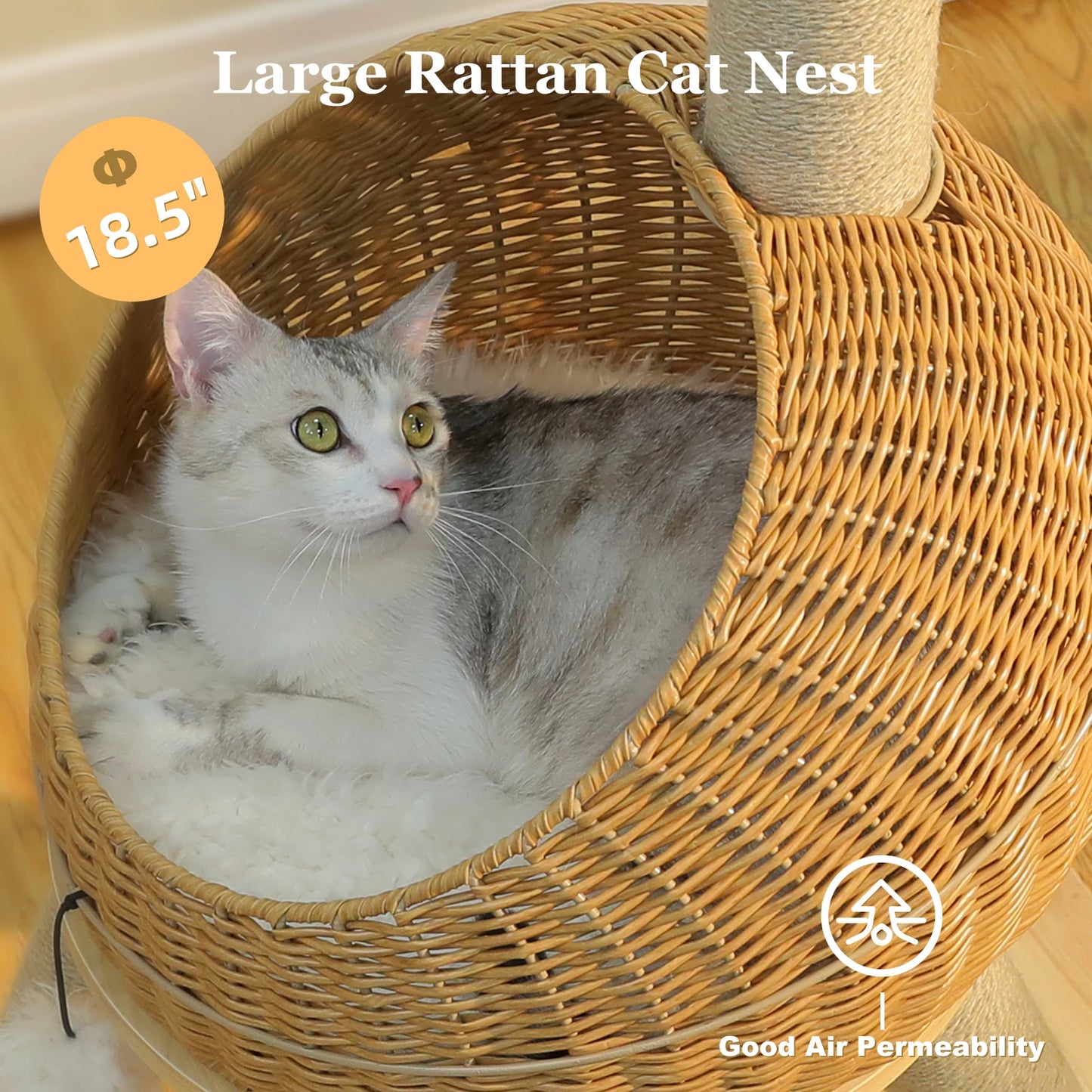 PAWZ Road Dinosaur Cat Tree Tower With Sisal Scratching Post Rattan Cat Condo