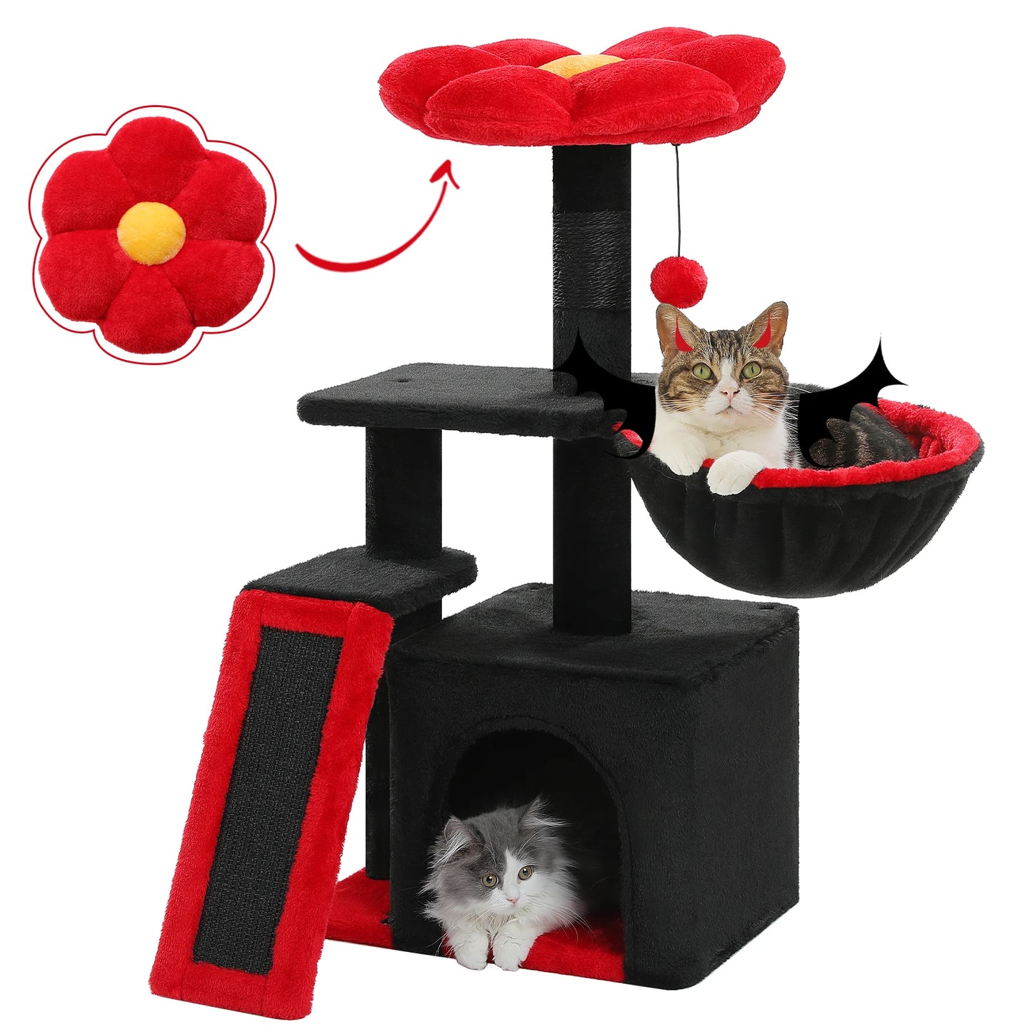 PEQULTICN Small Cat Tree With Natural Sisal Scratching Post