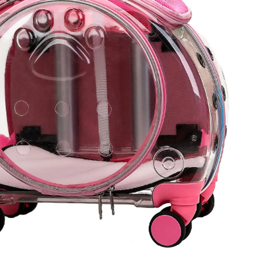Pet Trolley Carrier For Cats And Dogs With Clear Ventilation And Silent Wheels