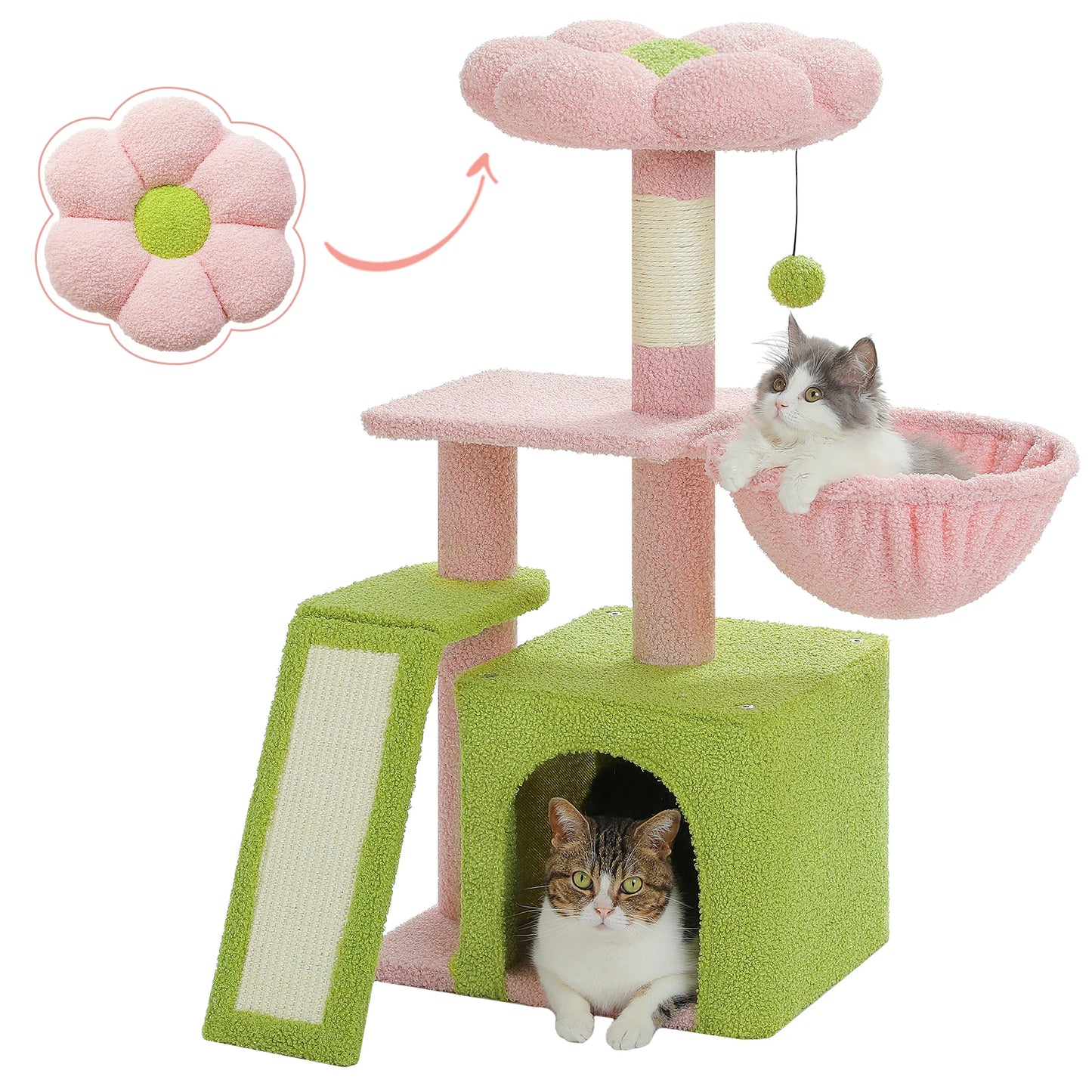 PEQULTICN Small Cat Tree With Natural Sisal Scratching Post