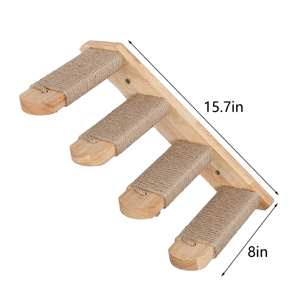 PETRAVELCN Cat Climbing Wall Shelf Four Step Scratching Post