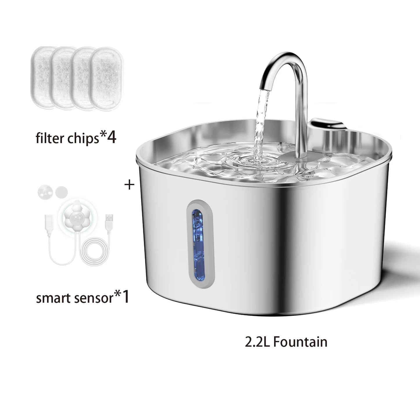 Automatic Stainless Steel Pet Water Fountain for Cats and Dogs