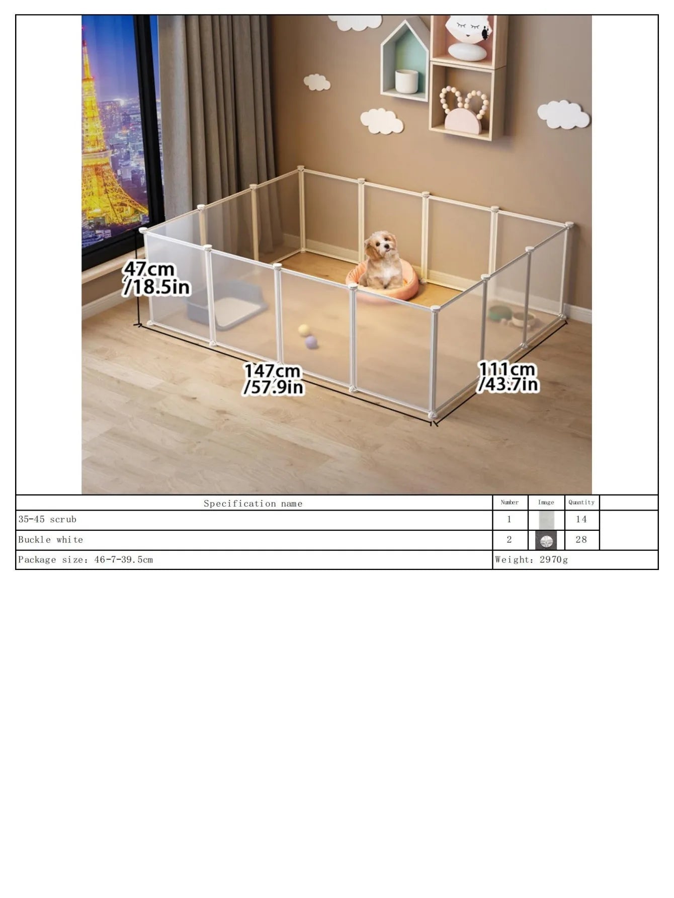 Pet Fence Double Layer Cat Cage Indoor Kitten Dog Gate