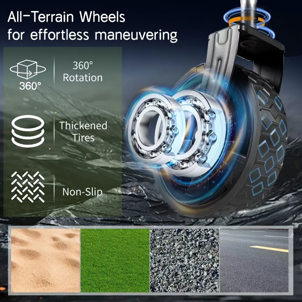 Heavy-Duty All-Terrain Folding Cart For Camping With Stainless Steel Frame